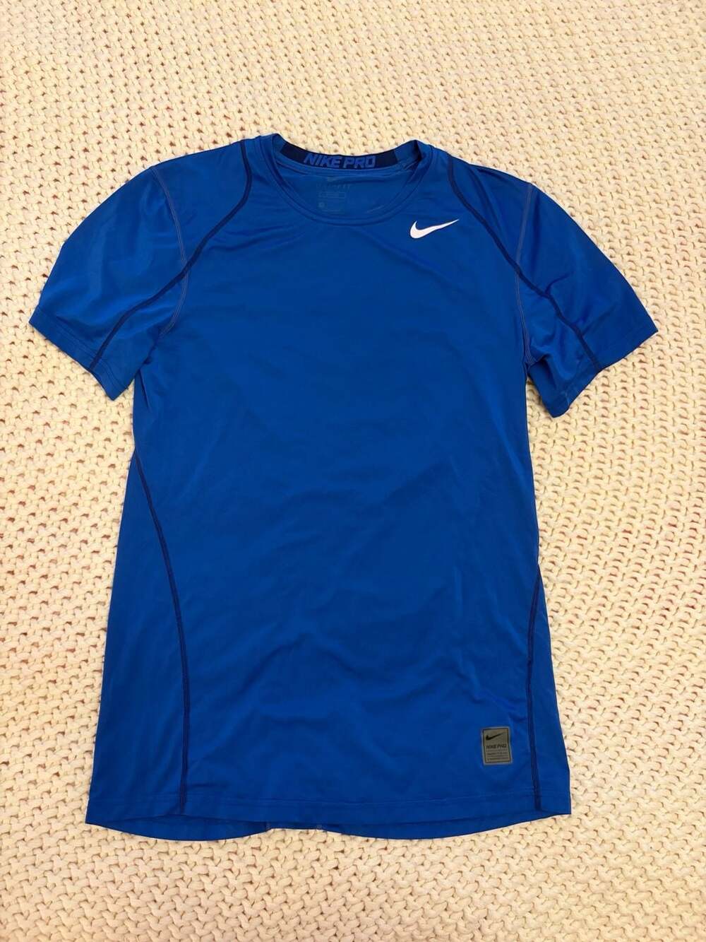 Nike Pro Fitted Dri-Fit Short Sleeve Shirt Royal Blue Men's Size S